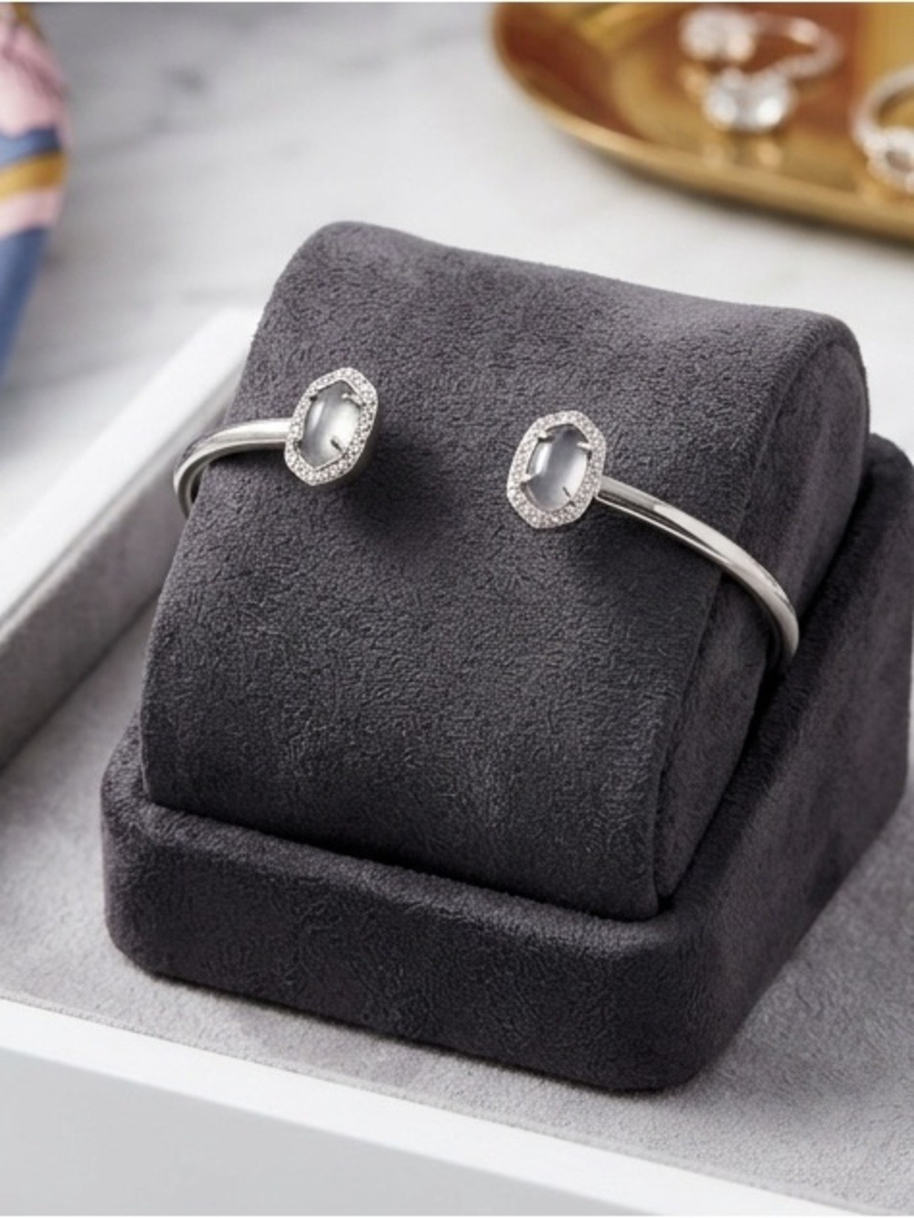 Kendra Scott Elton Silver Cuff Bracelet Silver and Gray